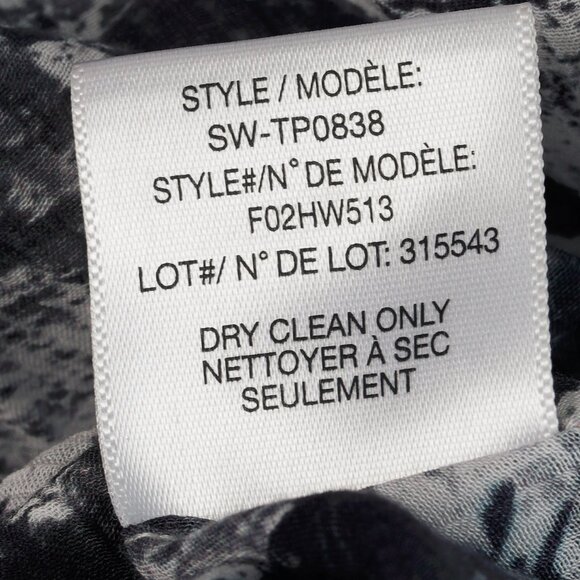 Helmut Lang White & Black Abstract Crepe Cropped Dolman-Sleeve Blouse - Picture 9 of 9